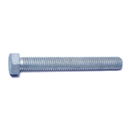 1/2-13 Hex Head Cap Screw, Hot Dipped Galvanized Steel, 4 In L, 4 PK